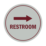 Signs ByLITA Circle Restroom Right Arrow Sign