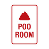 Portrait Round Poo Room Sign