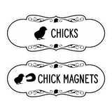 Designer Chicks and Chick Magnets, Novelty Restroom Signs (Set of 2) Wall or Door Signs