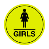 Signs ByLITA Circle Girls (female bathroom icon) Sign