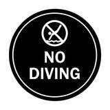 Signs ByLITA Circle No Diving Sign with Adhesive Tape, Mounts On Any Surface, Weather Resistant, Indoor/Outdoor Use