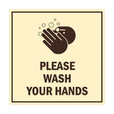 Signs ByLITA Square Please Wash Your Hands Sign with Adhesive Tape, Mounts On Any Surface, Weather Resistant, Indoor/Outdoor Use