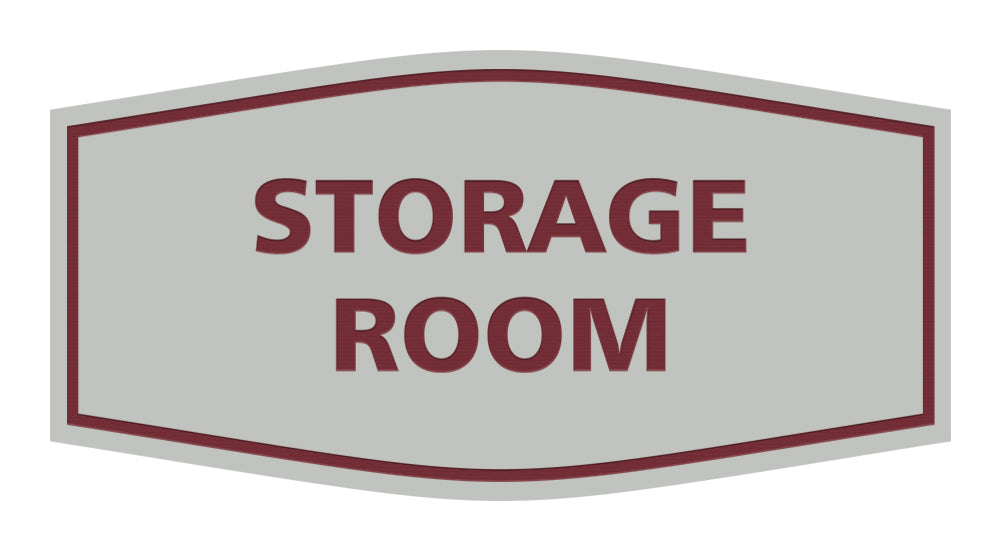 Light Gray / Burgundy Signs ByLITA Fancy Storage Room Sign
