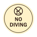 Signs ByLITA Circle No Diving Sign with Adhesive Tape, Mounts On Any Surface, Weather Resistant, Indoor/Outdoor Use