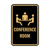 Black / Gold Portrait Round Conference Room Sign
