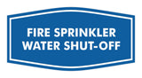 Signs ByLITA Fancy Fire Sprinkler Water Shut-Off Sign with Adhesive Tape, Mounts On Any Surface, Weather Resistant, Indoor/Outdoor Use