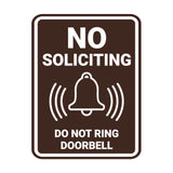 Portrait Round No Soliciting Do Not Ring Doorbell Wall or Door Sign