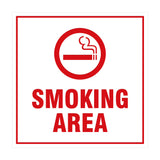 Signs ByLITA Square Smoking Area Sign with Adhesive Tape, Mounts On Any Surface, Weather Resistant, Indoor/Outdoor Use