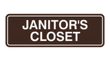 Dark Brown Standard Janitor's Closet Sign