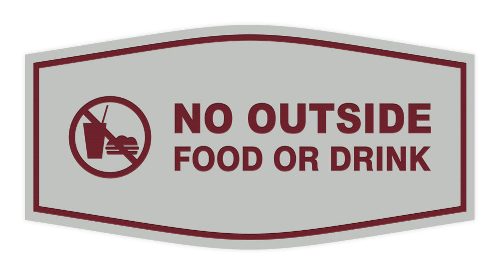 Fancy No Outside Food or Drink Sign