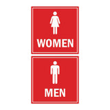 Signs ByLITA Square men women sign set with Adhesive Tape, Mounts On Any Surface, Weather Resistant, Indoor/Outdoor Use
