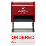 Ordered With Date Line Self-Inking Office Rubber Stamp