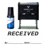 Received By Date Self Inking Rubber Stamp Combo With Refill