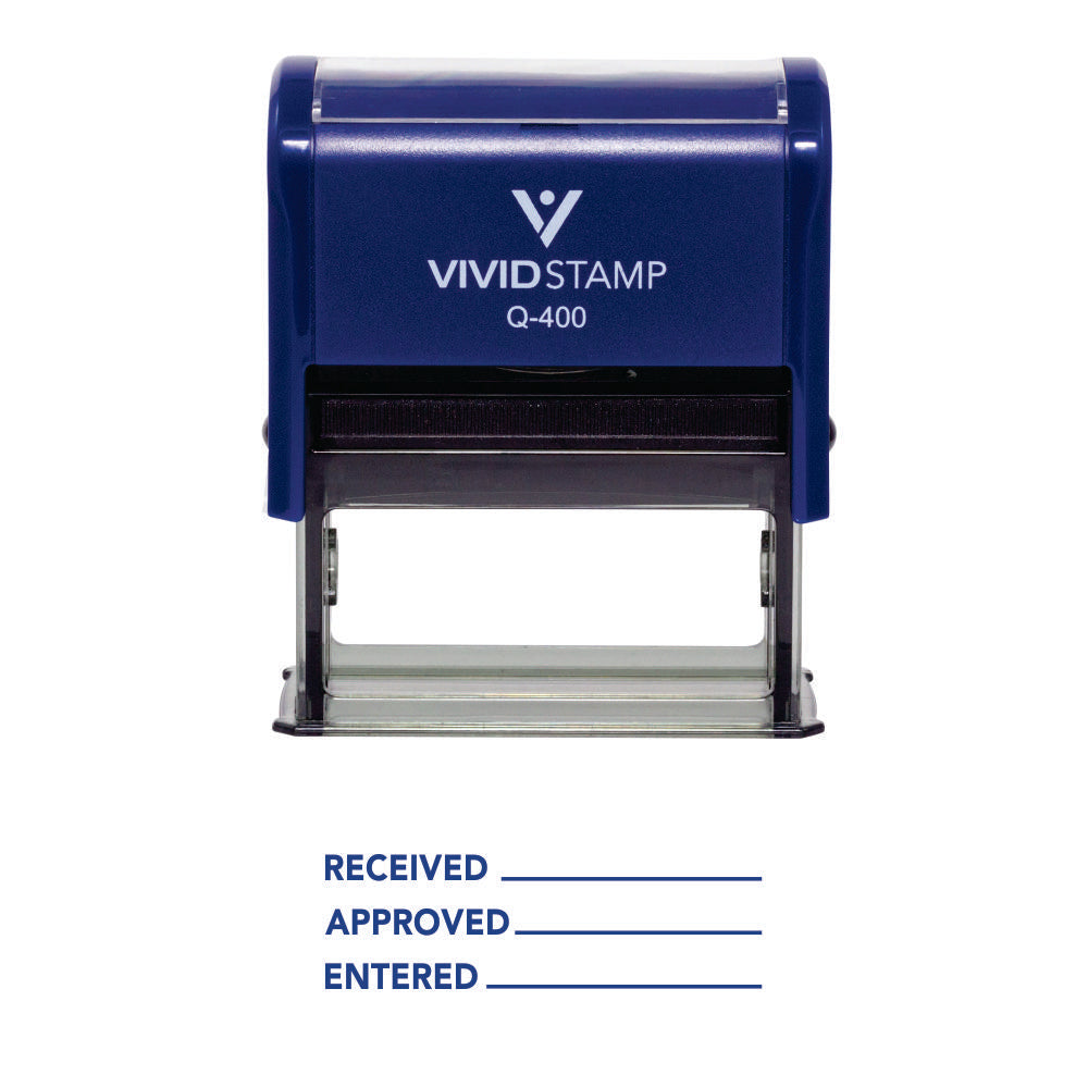 Received Approved Entered Self Inking Rubber Stamp