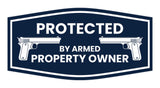 Fancy Protected By Armed Property Owner Wall or Door Sign