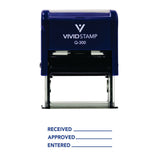 Received Approved Entered Self Inking Rubber Stamp