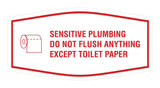 Fancy Sensitive Plumbing Do Not Flush Anything Except Toilet Paper Wall or Door Sign