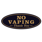 Oval NO VAPING Thank You Sign