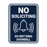 Portrait Round No Soliciting Do Not Ring Doorbell Wall or Door Sign