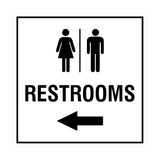 Signs ByLITA Square Restrooms left arrow Sign