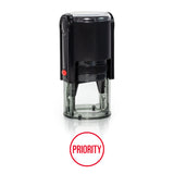 Round Priority Self Inking Rubber Stamp Size 1-1/4"
