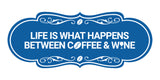 Designer Life is What Happens Between Coffee & Wine Wall or Door Sign