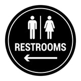 Signs ByLITA Circle Restrooms Left Arrow Sign