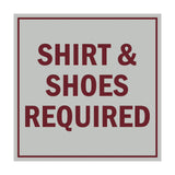 Signs ByLITA Square Shirt & Shoes Required Sign with Adhesive Tape, Mounts On Any Surface, Weather Resistant, Indoor/Outdoor Use