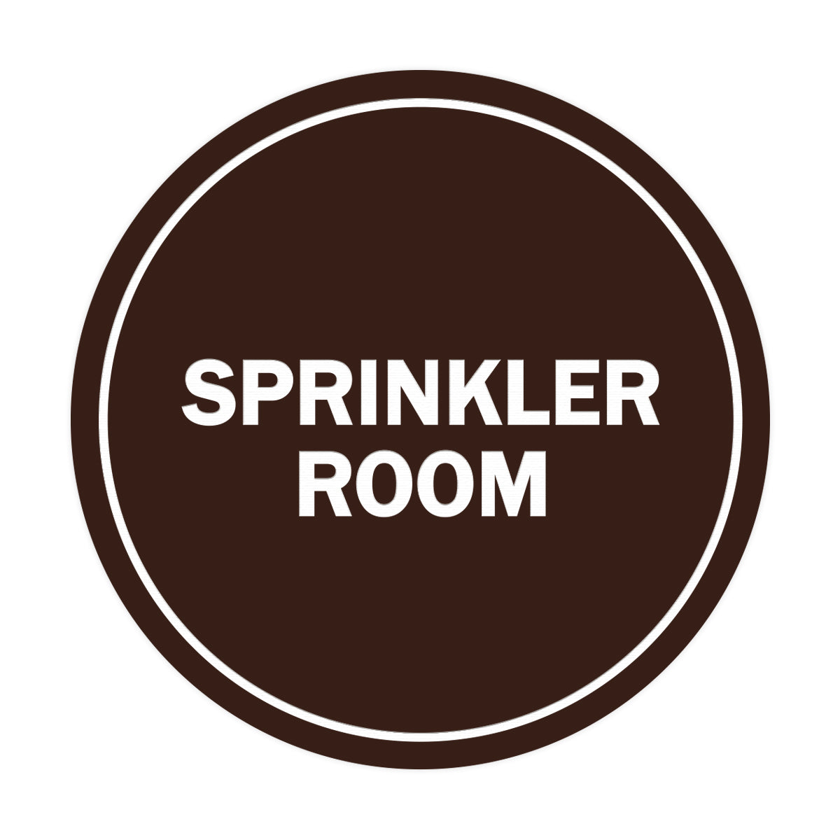 Dark Brown Signs ByLITA Circle Sprinkler Room Sign
