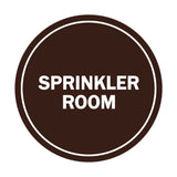 Dark Brown Signs ByLITA Circle Sprinkler Room Sign