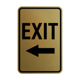 Portrait Round Exit Left Arrow Sign