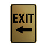 Portrait Round Exit Left Arrow Sign