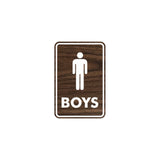 Portrait Round Boys Restroom Sign