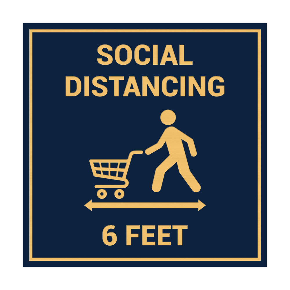 Signs ByLITA Square Social Distancing 6 Feet Sign