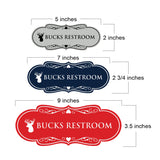 Designer Bucks and Does Novelty Restroom Signs (Set of 2) Wall or Door Sign