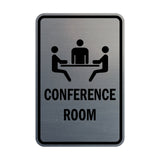 Brushed Silver Portrait Round Conference Room Sign