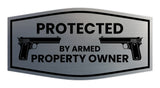 Fancy Protected By Armed Property Owner Wall or Door Sign