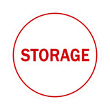 White / Red Signs ByLITA Circle Storage Sign