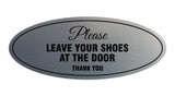 Signs ByLITA Oval Please leave your shoes at the door thank you Sign