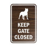 Portrait Round Keep Gate Closed Dog Sign