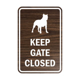 Portrait Round Keep Gate Closed Dog Sign