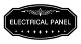 Black / Silver Victorian Electrical Panel Sign