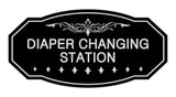Black / Silver Victorian Diaper Changing Station Sign