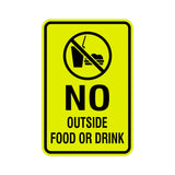 Portrait Round No Outside Food Or Drink Sign