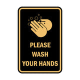 Portrait Round Please Wash Your Hands Sign