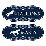 Designer Stallions and Mares, Restroom Wall or Door Signs (Set of 2)