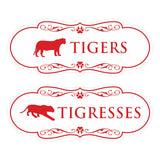Designer Tigers and Tigresses, Novelty Restroom Signs, Set of 2 (Black) - Small