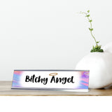 Bitchy Angel, Designer Series Desk Sign Novelty Nameplate (2 x 8")