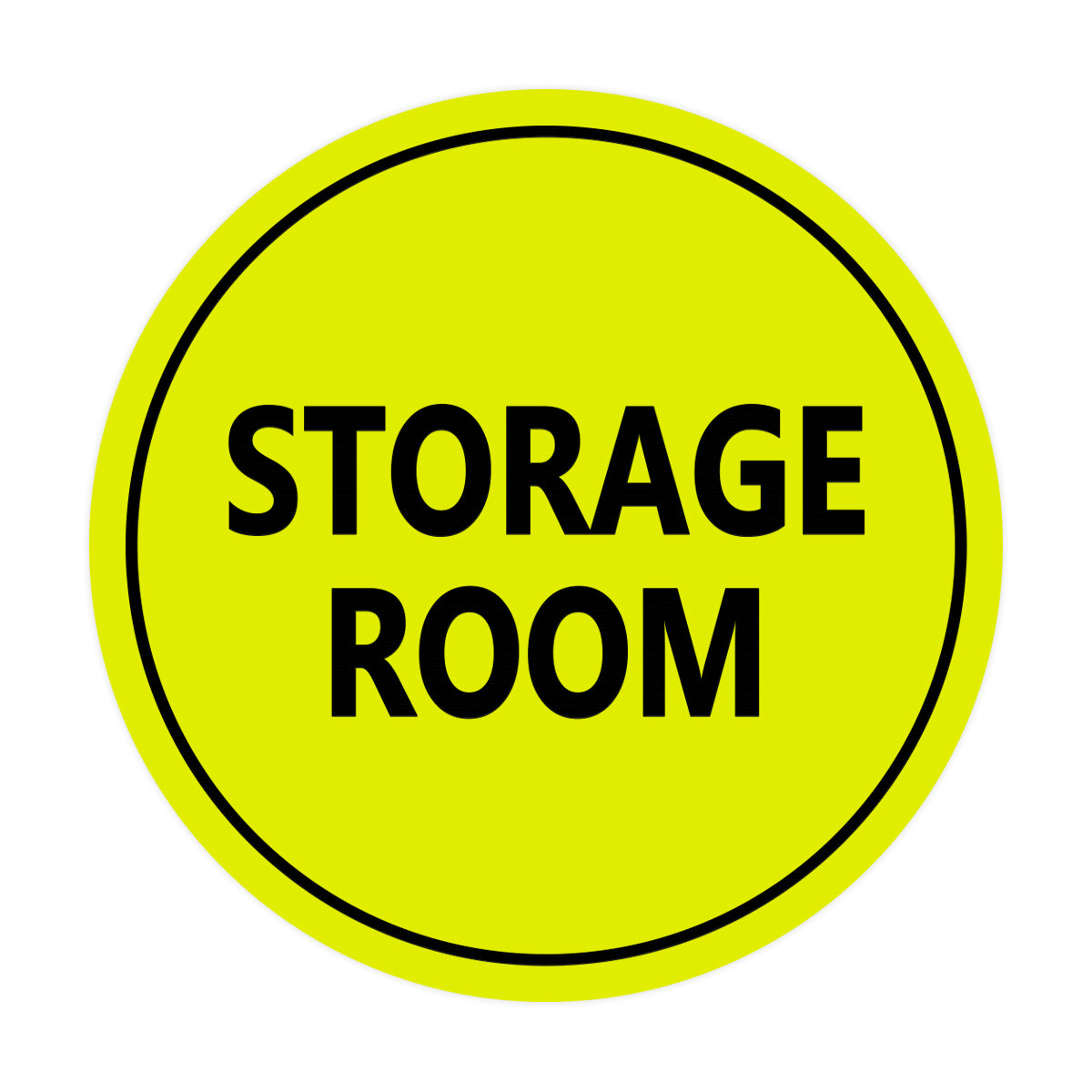 Yellow / Black Signs ByLITA Circle Storage Room Sign