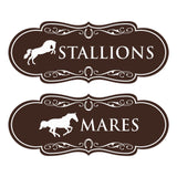 Designer Stallions and Mares, Restroom Wall or Door Signs (Set of 2)